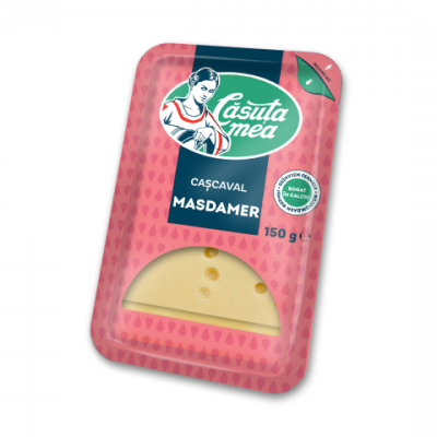 Твердый сыр Căsuța Mea нарезанный и упакованный Масдамер