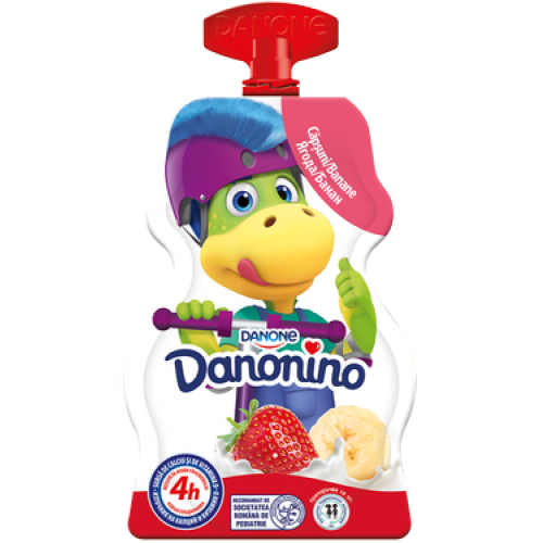 Данонино йогурт клубнично-банановый, 70г