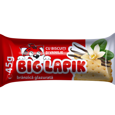 Сырок глазированный Big Lapik ВАНИЛЬНЫЙ с ПЕЧЕНЬЕМ