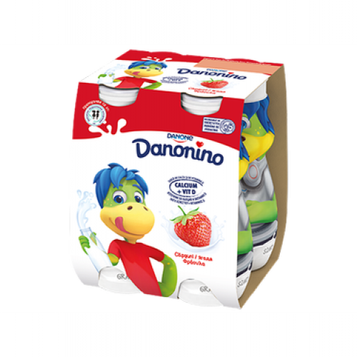 Данонино йогурт питьевой клубничный, 4X100г
