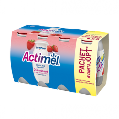 Актимель Йогурт Питьевой Клубника, 8*100г ПРОМО